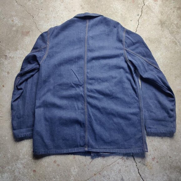 Vintage 'Golden Horse' navy indigo denim chore jacket men's XL - Picture 4 of 5